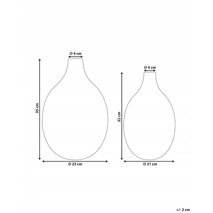 Металева ваза Beliani, 21 x 32 см