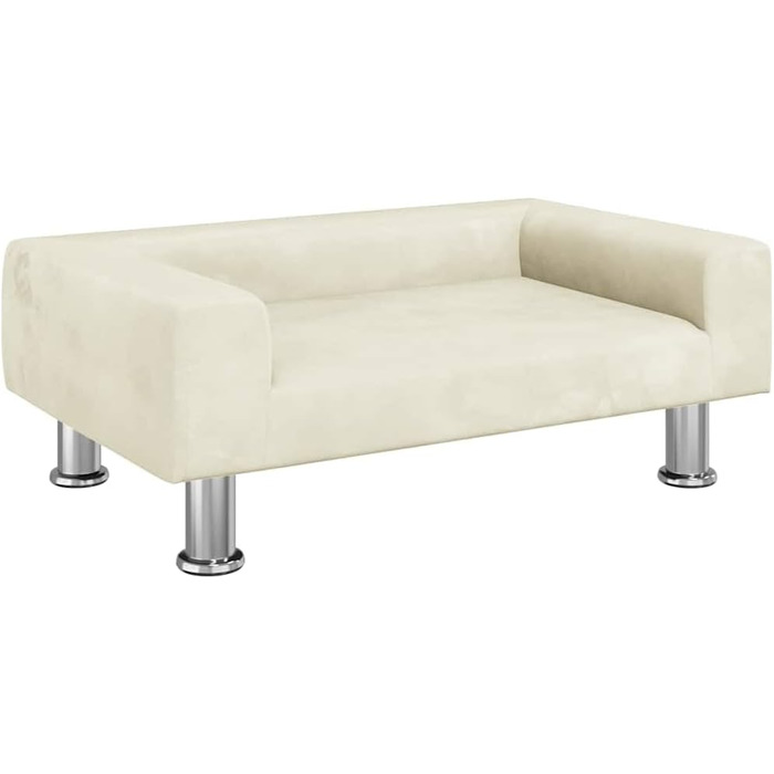 Крісло-ліжко для собак, м'яке ліжко для тварин, лежанка для маленьких собак та котів, світло-кремовий оксамит (70 x 45 x 26.5 см)