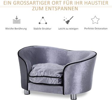 PawHut Софа для собак і котів, лежанка для тварин, диван для домашніх улюбленців
