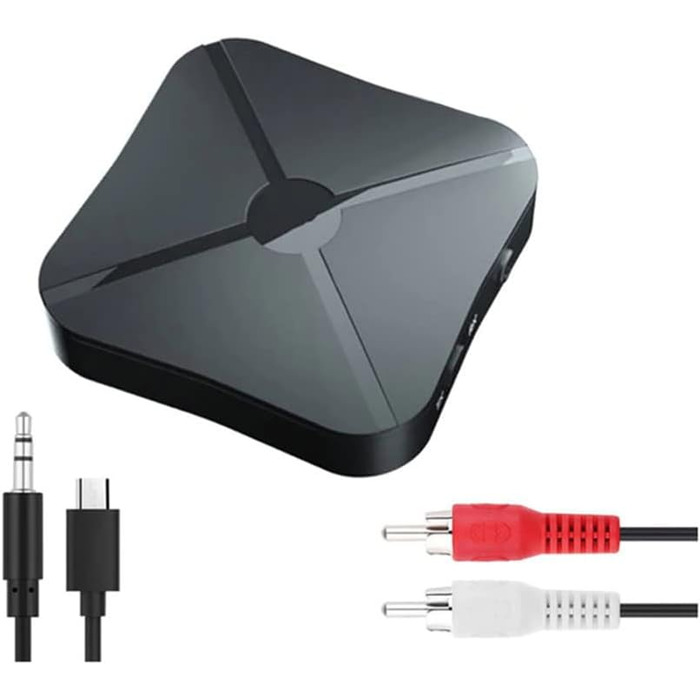 Передавач аудіо Retoo 2-в-1 Bluetooth адаптер з кабелями Aux 3.5mm та RCA, передавач/приймач, бездротовий, для авто, TV, стерео, HiFi, колонки, навушники, низька затримка