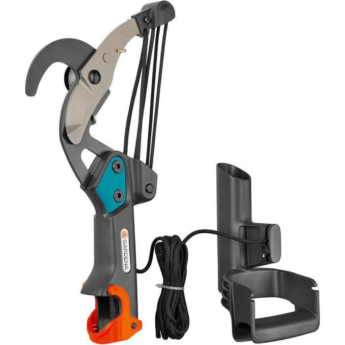 Gardena combisystem Bypass Tree Shear: Pruning shear with 5-fold roller gearing for effortless cutting of branches up to 35 mm in diameter, with a 4.7 m tear-resistant pull cord and D-handle (298-20)