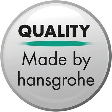 hansgrohe Croma Select E - water-saving showerhead 9 l/min (EcoSmart), hand shower with 3 spray patterns, square shower head (110 x 110 mm), water-saving showerhead with anti-limescale function, White/Chrome (1 water-saving spray pattern)