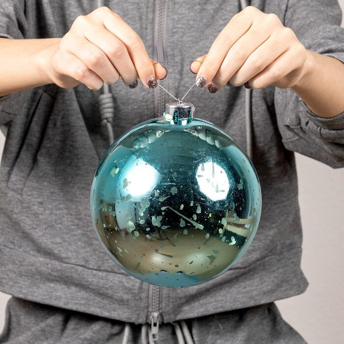 Новорічні кулі-прикраси XmasExp (8 см, м'ятно-зелені) - 20 карат, міцні, для ялинки, декор, ідеальні для свят, весілля, новорічні прикраси м'ятно-зелені