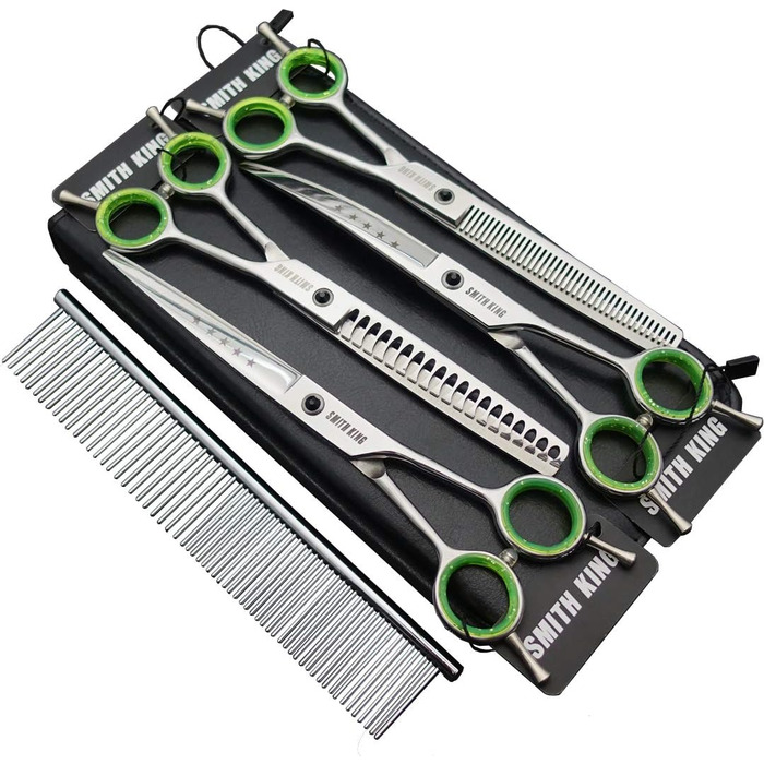 Набір професійних ножиць для грумінгу собак 7.0 дюймів (4 ножиці + гребінець)