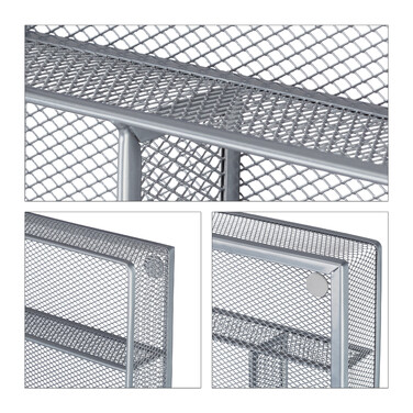 Relaxdays Cutlery Box Metal Mesh L