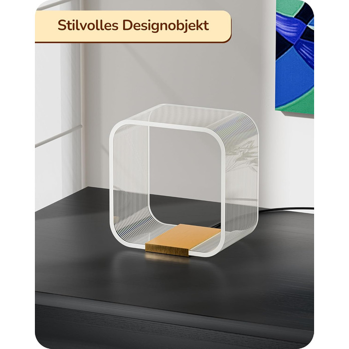 LED настільна лампа EDISHINE: сучасна лампа для спальні та вітальні, золота, з лазерним різьбленням, акрил, алюміній, 3000K, 4W