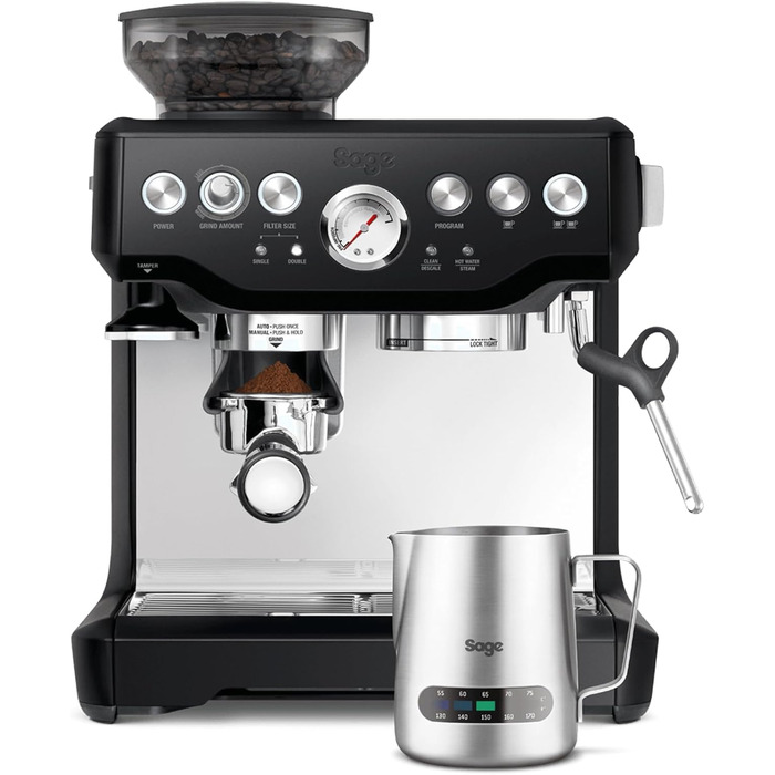 Sage - The Barista Express - Espresso Machine with Manual Milk Frother - Black Truffle