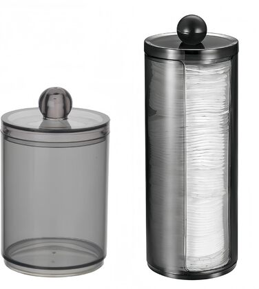 Набір ватних паличок PUTOAHAO 3 шт. з контейнером для зберігання, органайзер для косметичного столика, чорний