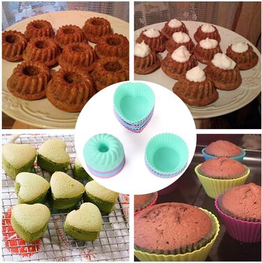 Encounter 41-Piece Silicone Baking Pan Set: Silicone Cake Molds, Baking Sheet, Donut Pan, Silicone Muffin Pan with 36 Pack Silicone Baking Cups, Dishwasher Safe