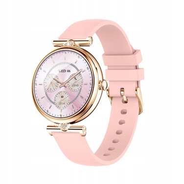 Смарт-годинник Emavo для жінок, AMOLED-дисплей, золотий колір (5 ремінців у комплекті)