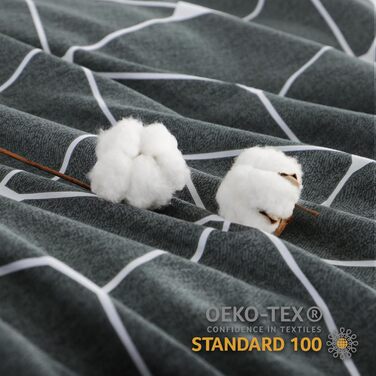 Комплект постільної білизни RUIKASI 135x200 см, 4-х частинний, бавовна, сірий з геометричним малюнком