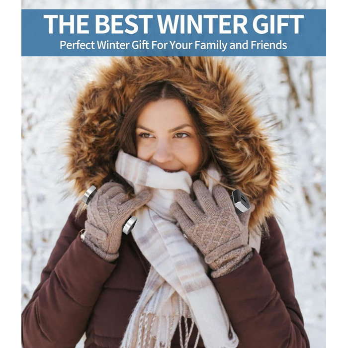 Електричні грілки для рук 5000mAh, 2 шт. - багаторазові, для дітей, на відкритий простір, зимовий подарунок (чорний)