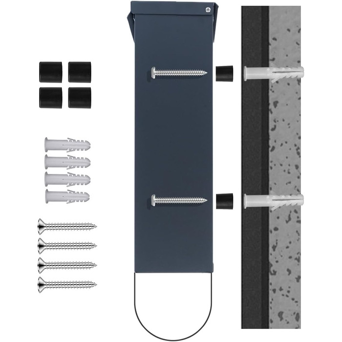 Поштовий ящик Zedelmaier XXL з нержавіючої сталі, індивідуальне гравіювання, 35x35 см, 4 ключі, для листів B5/C4, з газетницею, RAL 7016 Антрацит