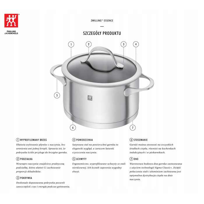 Набір каструль Zwilling Essence з нержавіючої сталі, 5 предметів