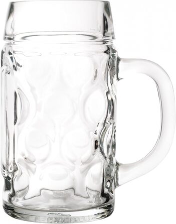 Набір скляних пивних кухлів Van Well з ручкою, 0,5 л, 2 шт. — мірні келихи для пива, придатні для посудомийки, для гастрономії