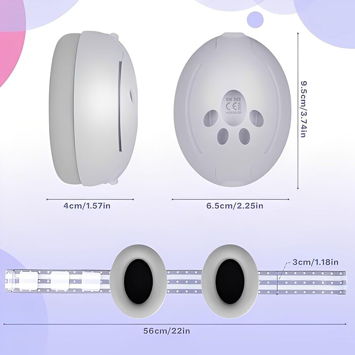 Навушники для захисту від шуму для малюків 0-36 місяців, високоякісні дитячі навушники з регульованим антиковзким стрічкою, ідеально підходять для повсякденного використання, сну та подорожей (Сірий)
