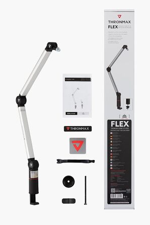 Підставка для мікрофона THRONMAX S5, гальген-тип, регульована, поворотна на 360°, срібна