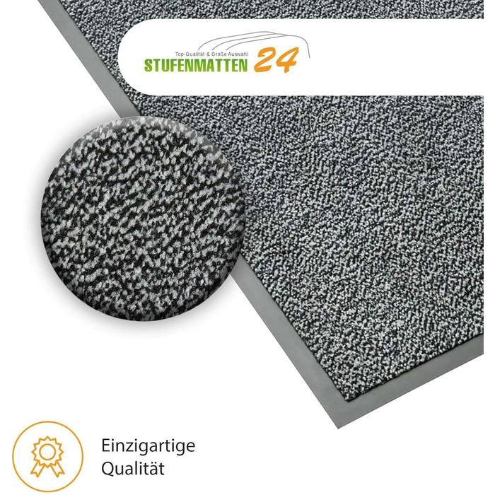 Килимок вхідний антибрудний Metzker® Sauberlaufmatte (120x180 см, світло-сірий/чорний) - меланж