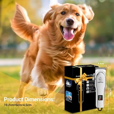Машинка для стрижки собак - IPX7, водонепроникна, професійна для собак та котів з LCD-дисплеєм (сріга)