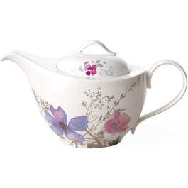 Чайник Villeroy & Boch Mariefleur Gris Basic, порцеляновий, 1.2 л, з квітковим декором, стильний, преміум якість, можна мити в посудомийці