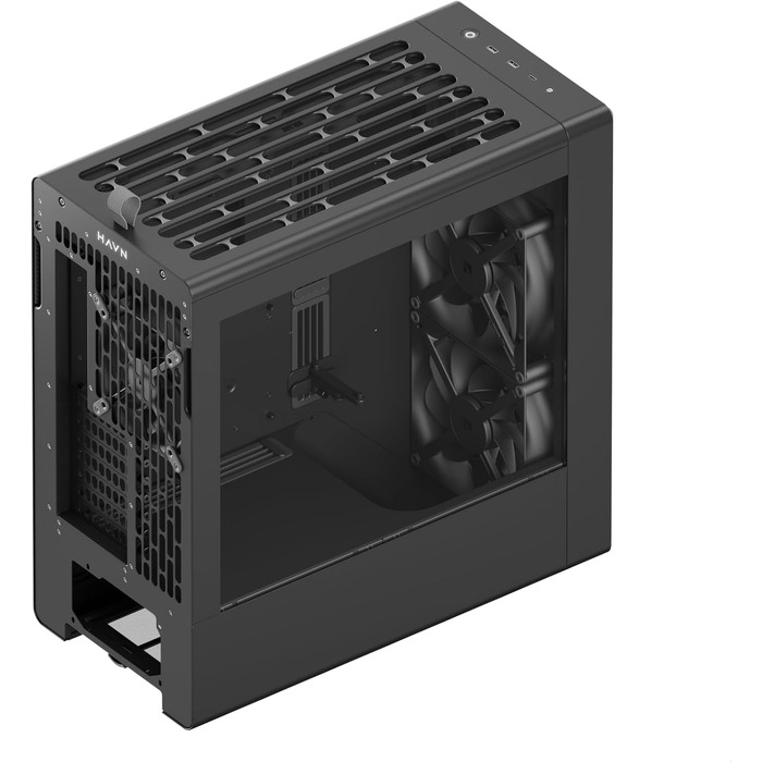 Корпус ПК HAVN BF 360 Flow: Midi-Tower з 3 вентиляторами, посилене охолодження, скло Tempered Glass, чорний