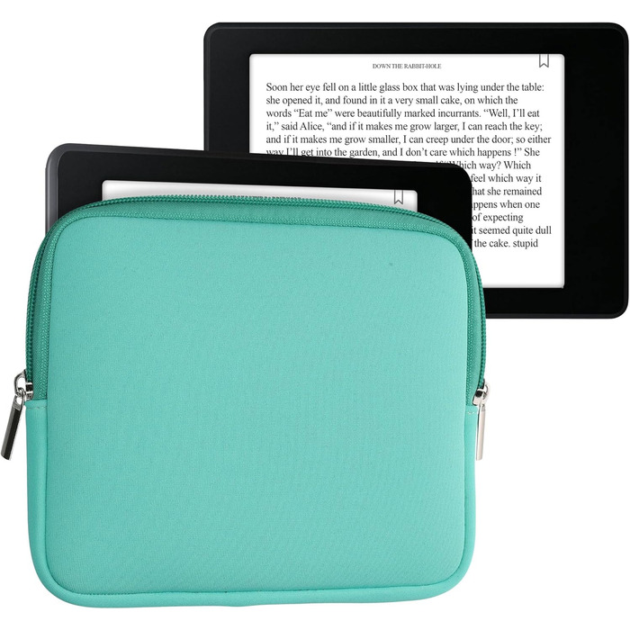 Чохол для eReader kwmobile - Neopren, захисна сумка, 17 x 12 x 2 см, підходить для 6' - 6.8' eReader, м'ятно-зелений