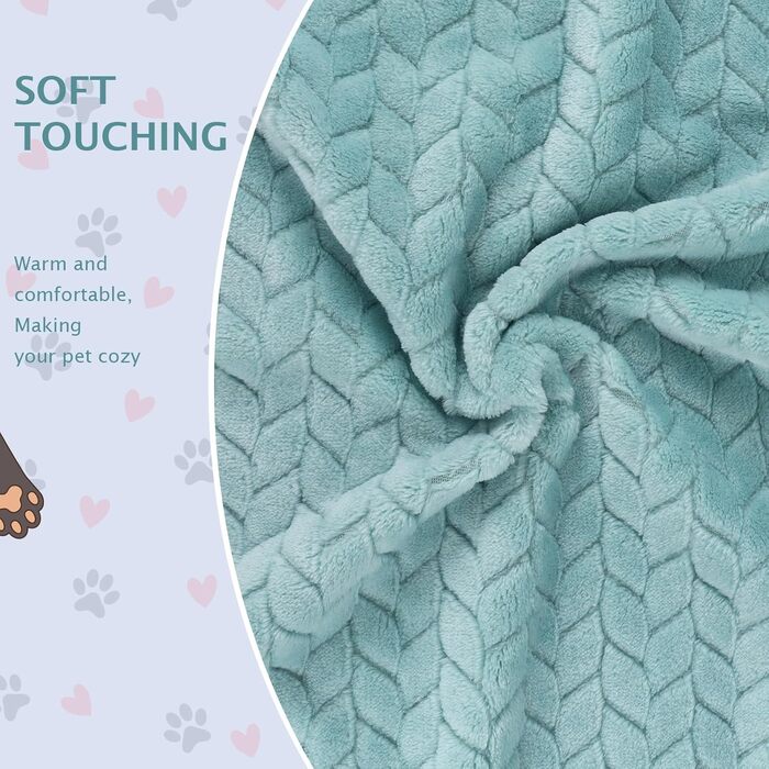 6 шт. м'які ковдри для собак та котів BVAGSS, фліс, фланель, 60 x 40 см, зелений колір