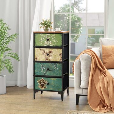LYNCOHOME Chest of Drawers with 8 Fabric Drawers, Sideboard with Fabric Drawers, Drawer Unit for Kitchen, Office, Hallway, TV Stand with Fabric Drawers (4 Drawers)