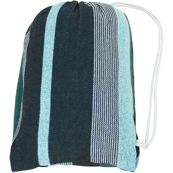 Гамак yourGEAR Cebu XXL 220x160 см, бавовна, зелений/блакитний, до 300 кг, для двох осіб, з сумкою