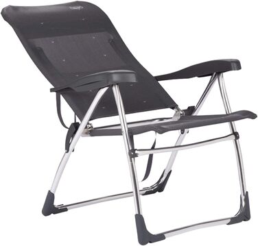 Скромна пляжна стільниця Crespo з алюмінію, розбірна, з високим сидінням з міцної тканини Multifibra (темно-сіра)