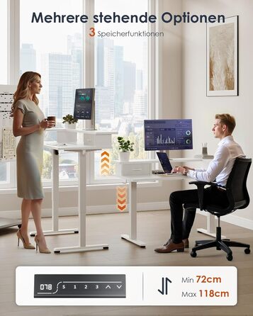Регульований за висотою стіл OffiGo 120x60 з L-подкоркой, USB, висувна шухляда, ергономічний комп'ютерний стіл