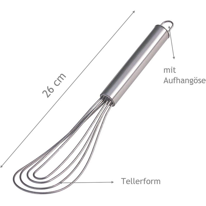 Віск Kerafactum зі сталі, 26 см - для збивання та приготування їжі