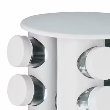 Relaxdays White Spice Carousel with Wood-Look Finish