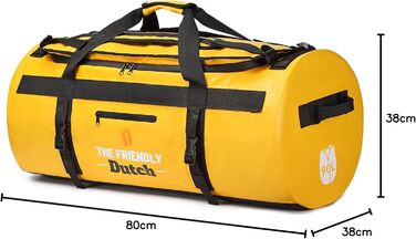 Велика водонепроникна спортивна сумка The friendly Dutch 90L, для чоловіків, жовта, рюкзак та дорожня сумка