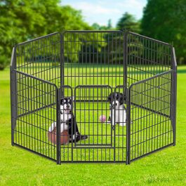 Клітка для цуценят з металу, 65 x 80 см, 8 перегородок, з дверцятами та замком
