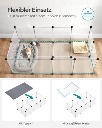 Клітка для гризунів SONGMICS Freigehege з піддоном, 143 x 73 x 46 см, біла (LPC02W M)