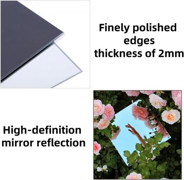 HD акриловий дзеркальний наліпка на стіну, самоклеючий, для макіяжу, фітнесу, дитячої кімнати, декор плитки (4)