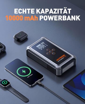Powerbank Starthilfe 5000A з компресором 150PSI для автомобілів, 12V, бензин/дизель (10.0L), LED, USB-C