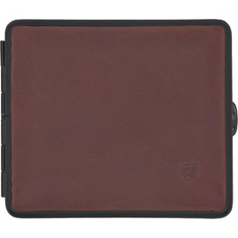 V.H. 1912 VOM HOFE MANUFACTORY Cigarette Case Genuine Leather, Handmade in Germany, Bordeaux Red, 85mm - Case, Cigarette Box