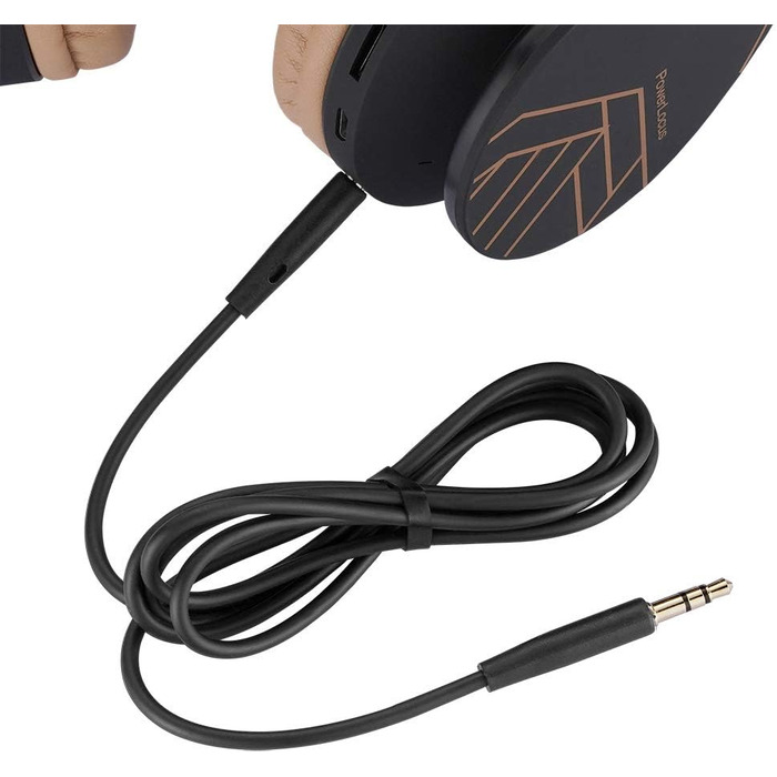 Бездротові навушники PowerLocus Over Ear Bluetooth з мікрофоном (Чорний/Коричневий)