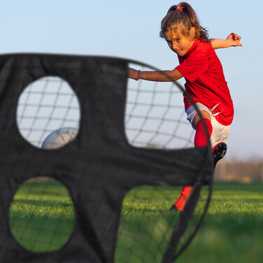 Relaxdays Pop-Up Football Goal with Goal Wall