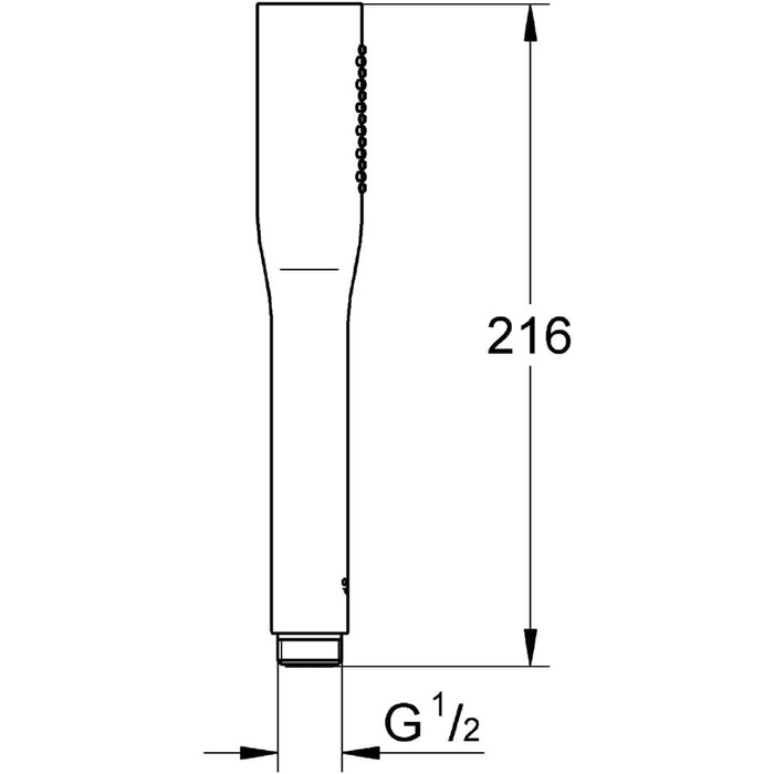 GROHE Vitalio Get - Handbrause 1 Spray Pattern (perfect spray pattern, suitable for flow heaters, double-walled hand shower, Anti-limescale system), silver, 27458000 (Vitalio Get Bundle with wall connector, round)