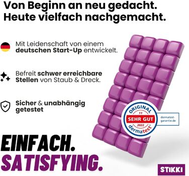 Клейка губка для чищення телефону та навушників STIKKI - професійний набір для чищення з щітками та інструментом для роз'ємів USB-C та Lightning. Чистить важкодоступні місця, сумісний з Airpods, iPhone та іншими пристроями.