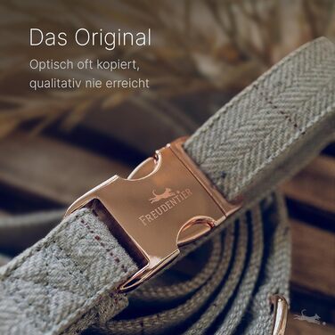 Dog collar and 2m dog leash set in an elegant design - Adjustable dog leash - Includes gift box - For small, medium & large dogs - Classic Collection, The Original (37-58cm)