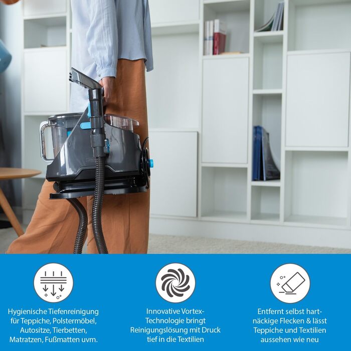 Livington SpotBlast: мийкий пилосос та видалення плям для килимів, диванів, оббивки та авто. Потужний мийний пилосос з насадкою 3-в-1. Видаляє плями від тварин.