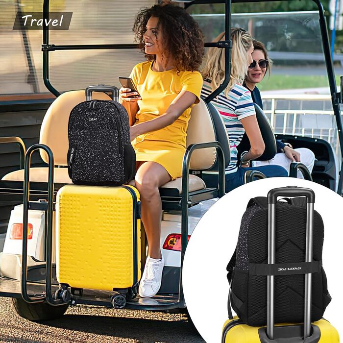 Рюкзак Zicac для чоловіків та жінок, Casual рюкзак для ноутбука 16 дюймів, легкий шкільний рюкзак для учнів та студентів, Daypack, рюкзак для подорожей, універсітету, школи, ділових поїздок, чорний