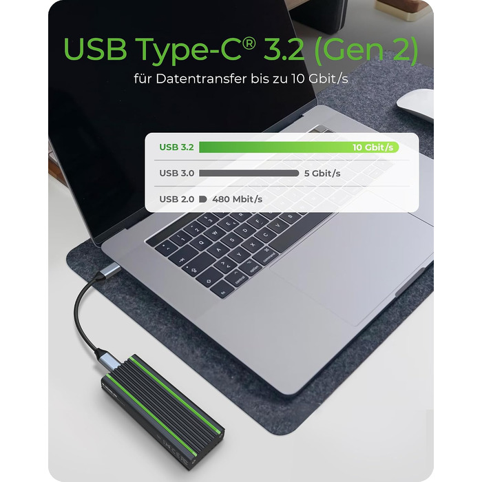 Зовнішній корпус для M.2 PCIe SSD ICY BOX IB-1817M-C31, USB 3.1 Type-C, алюміній, RGB підсвічування, чорний