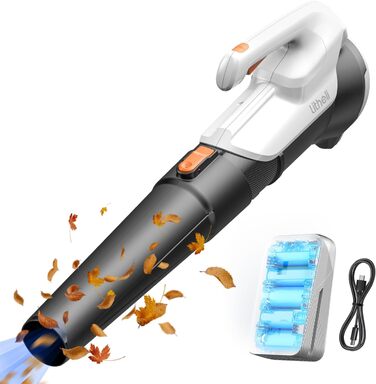 Litheli Leaf Blower Battery-Powered Leaf Blower with Turbocharger, 137km/h Air Speed, 604m³/h Air Volume, with 10000mAh Battery, Suitable for Garden Maintenance, Lawn Care, and Snow Removal.