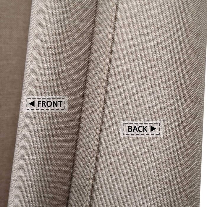 Штора для душу LinTimes з льону, 180x200 см, бежева (Taupe), важкий 240 GSM, з гачками, готельний люкс, машинне прання