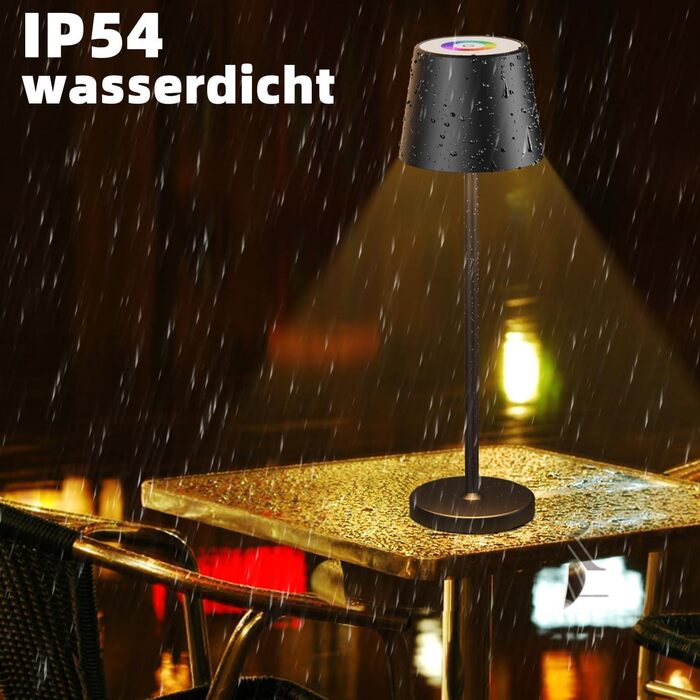 LED настільна лампа Qsky бездротова диммируемая з акумулятором, тепле світло 3000K+RGB, водонепроникна (IP54), для дому та вулиці (2 срібні + 1 чорна)